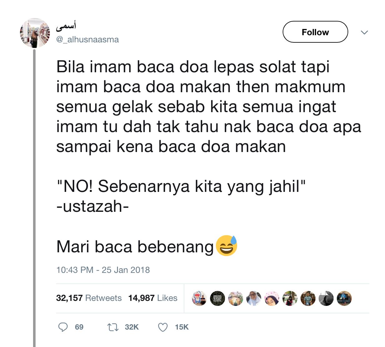 kita nak pergi mana-mana pun atau keluar rumah pun kena baca doa makan. ini sebabnya.