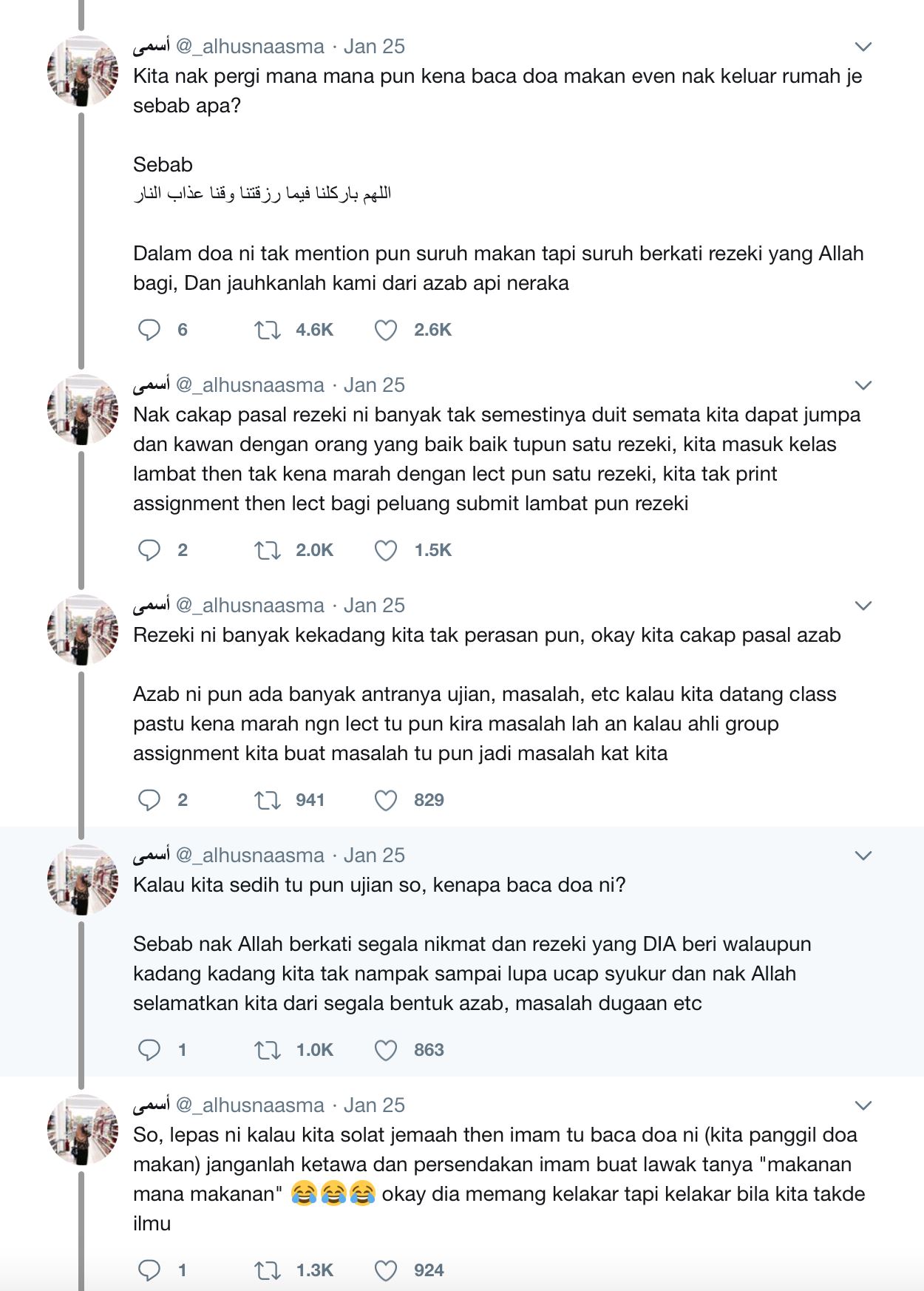 kita nak pergi mana-mana pun atau keluar rumah pun kena baca doa makan. ini sebabnya.
