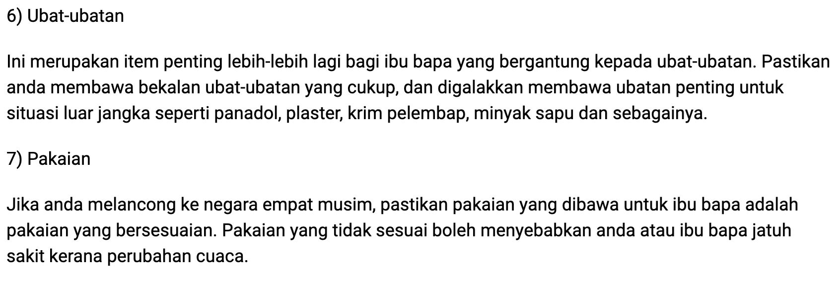 10 tip melancarkan percutian anda bersama ibu bapa