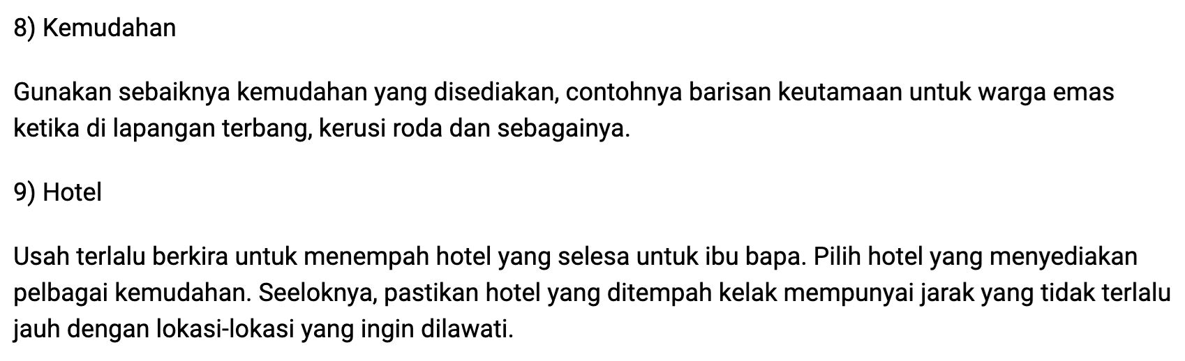 10 tip melancarkan percutian anda bersama ibu bapa