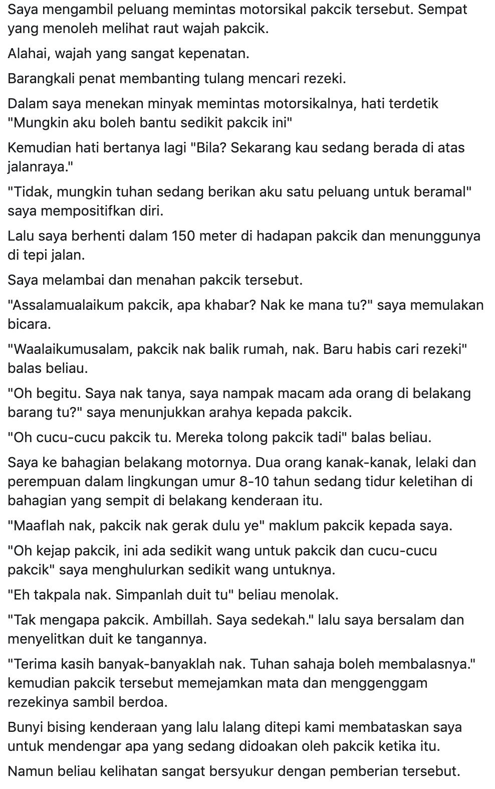 kisah warga emas lanjut usia keluar mencari rezeki buat netizen tersentuh