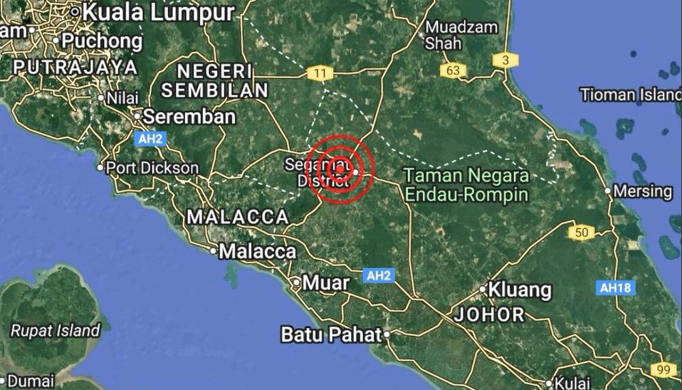 Gempa Bumi Lemah Landa Segamat, Gegaran Dirasai Sehingga Ke Selatan Pahang