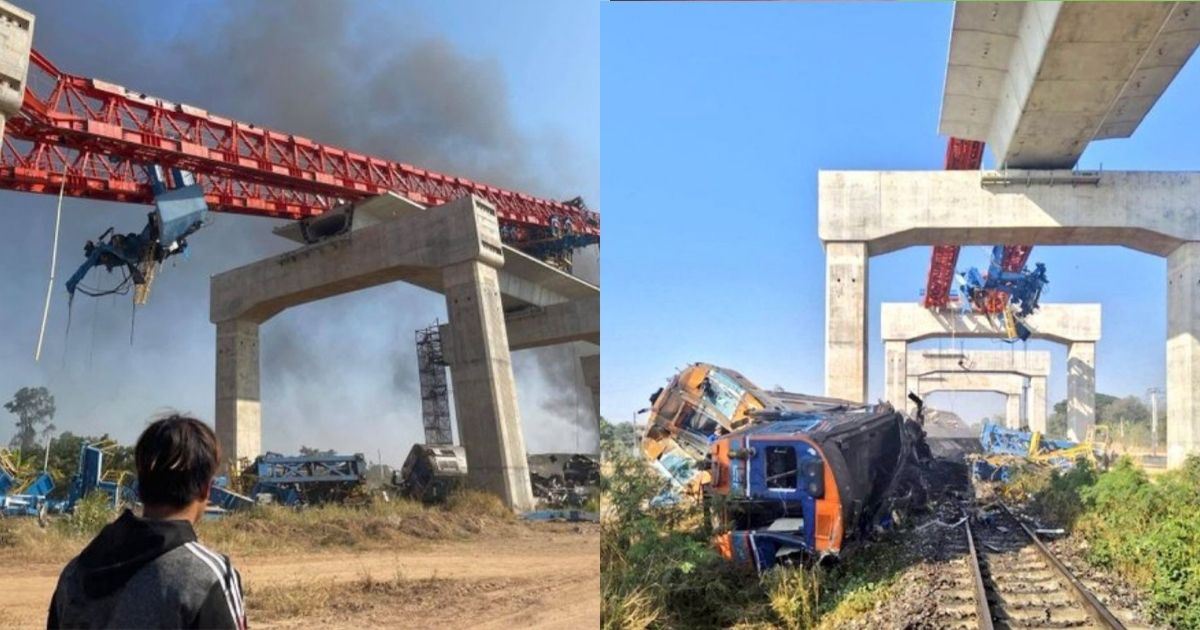 [VIDEO] Tragedi Ngeri di Thailand: 22 Maut, 55 Cedera Akibat Runtuhan Kren Pembinaan Rel Laju