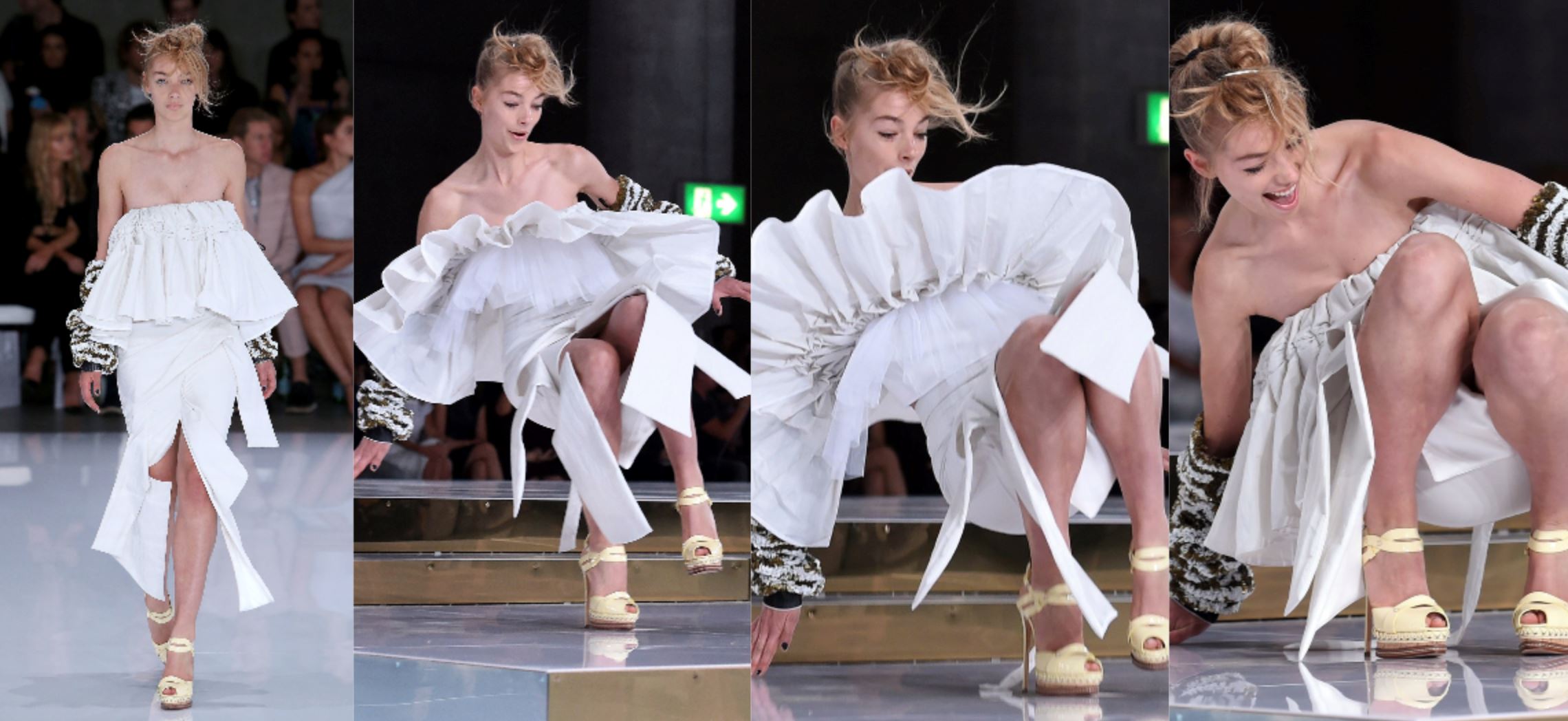 insiden model jatuh pentas masa catwalk, tak sangka ada yang meninggal dunia