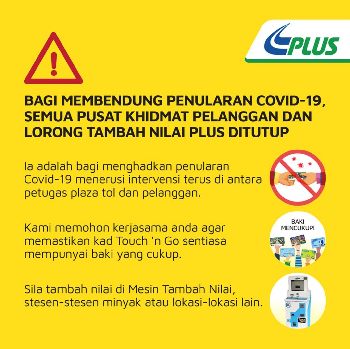 lebuhraya plus beroperasi seperti biasa, tapi...