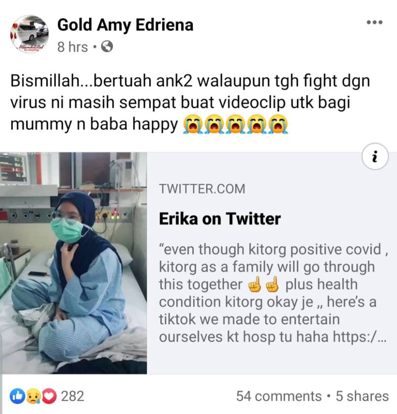 1 famili positif covid-19 tapi keluarga doktor ni tabah