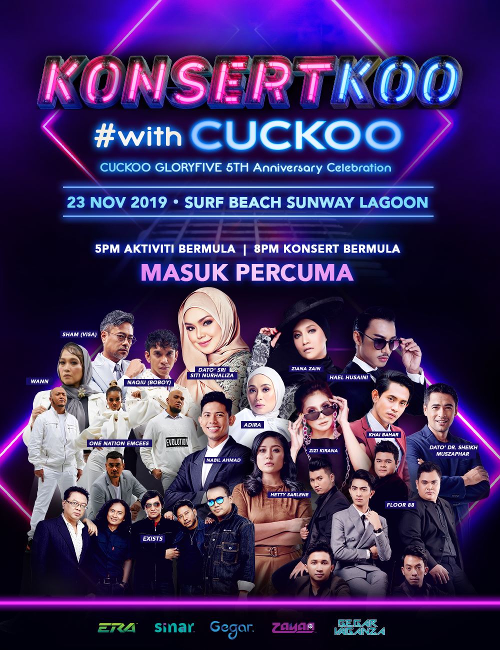 jom lepak dengan artis kesayangan dan personaliti radio kesayangan anda di konsertkoo, 23 nov ini