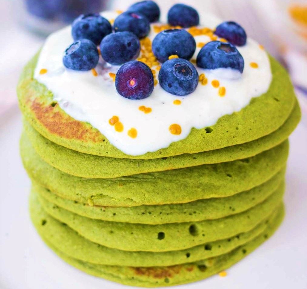 resipi sihat pancake matcha, sesuai untuk diet