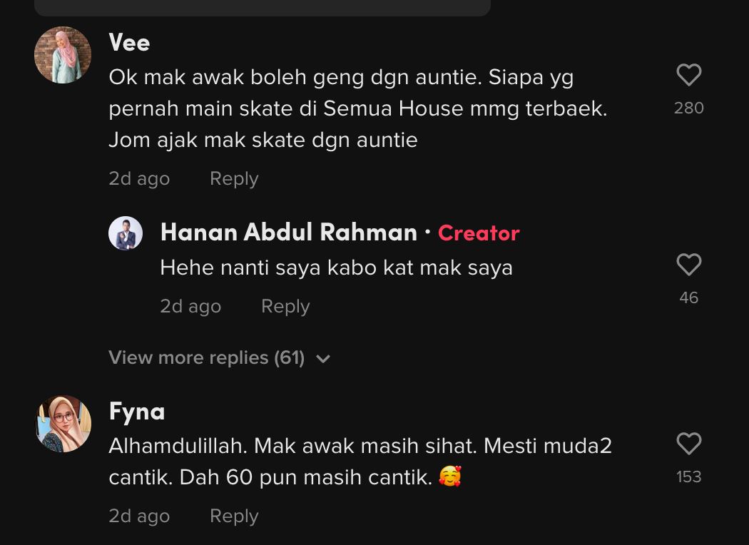 wanita umur 62 tahun tunjuk bakat main roller skate, curi tumpuan ramai