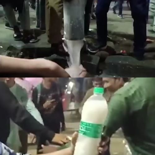 Penduduk Berebut Tadah Cecair Keluar Dari Paip Disangka Susu, Rupanya Air Tercemar [Video]
