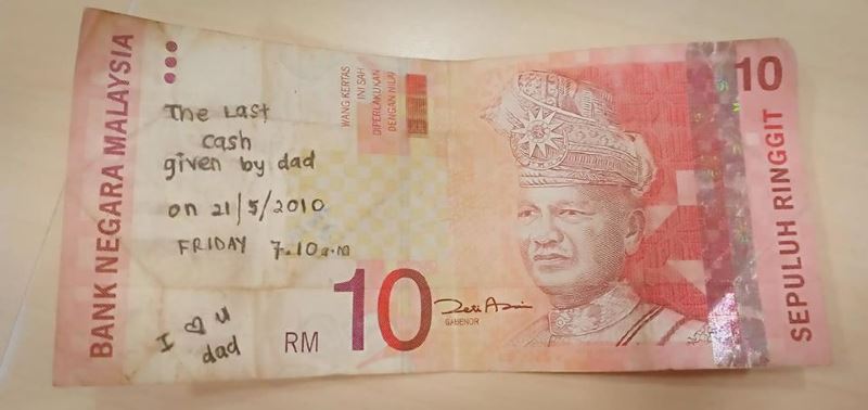 a rm10 note from dad