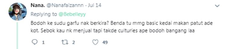 customer asks for cutleries, burger stall tells customer to wash their hands