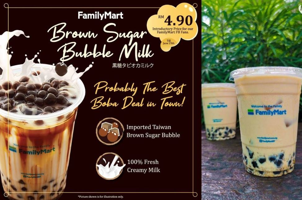 you can now get brown sugar boba for only rm4.90 in familymart!
