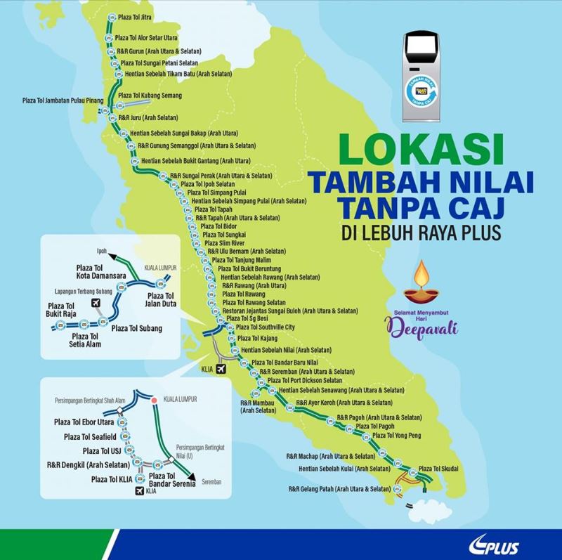 no touch n go top up lanes on plus highways this deepavali