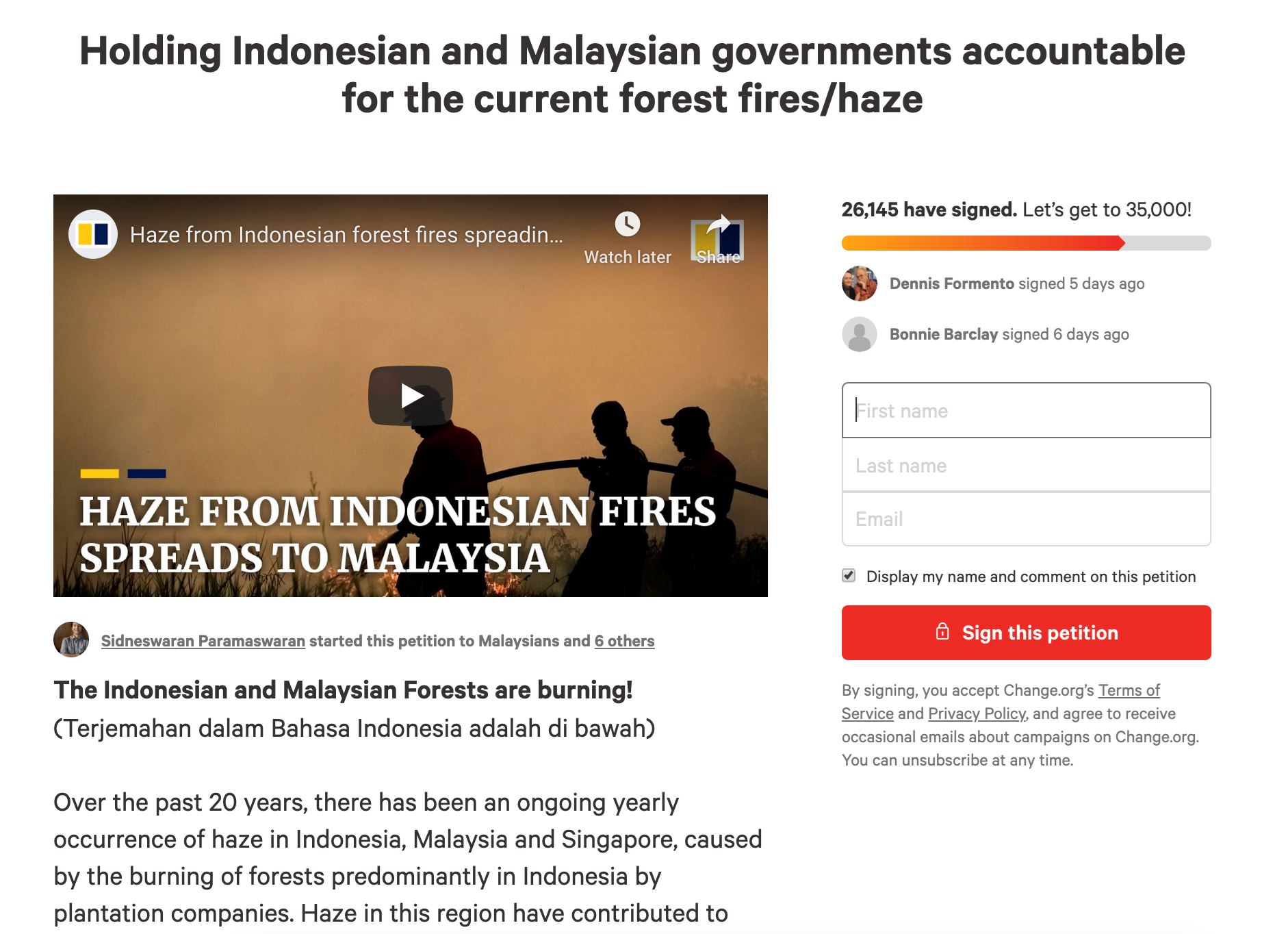 a sign for the haze - literally