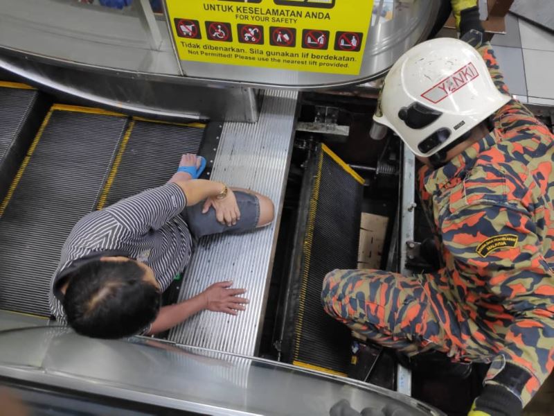 from an escalator, straight to the hospital 