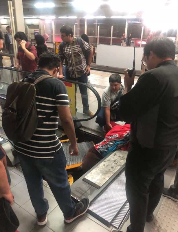 woman injured in kl sentral escalator accident