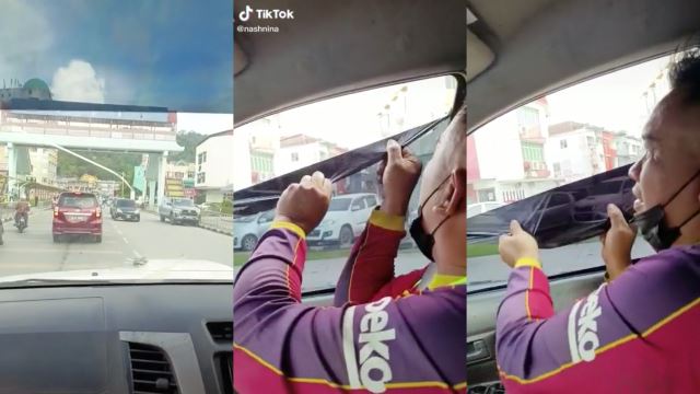 Man Panics At JPJ Roadblock, Started Removing The Tint On His Car’s Windows