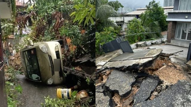 Landslide Forces Evacuation of Two KL Apartment Blocks, Vehicles Damaged