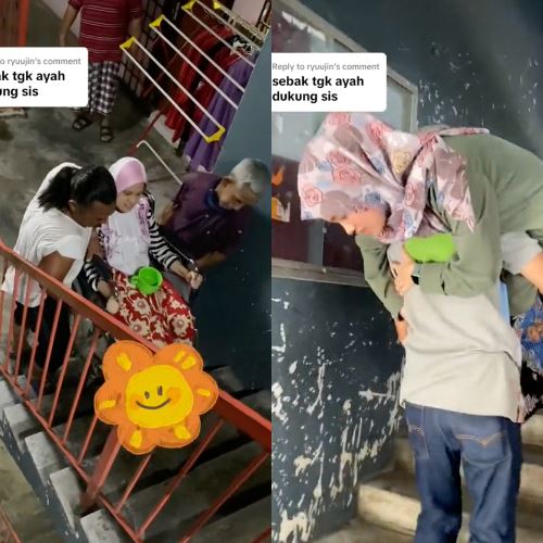 Woman With Thigh Bone Injury Shares Video Of Her 61-Year-Old Father Carrying Her Up The Stairs, Leaving Netizens Touched! 