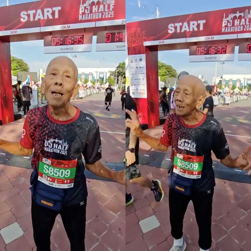 91-Year-Old Malaysian Man Shows Age Is No Limit, Completes 10KM Race!