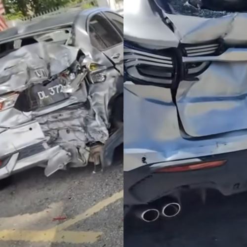 “What Happened Here?” Parked Cars Near Ipoh KTMB Station Found Crushed at Both Ends