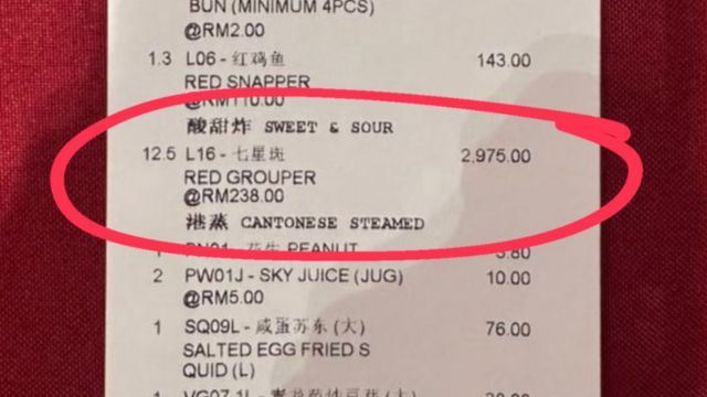 Johor Diner Leaves 5-Star Review After Being Overcharged RM2,975 for Fish by Mistake