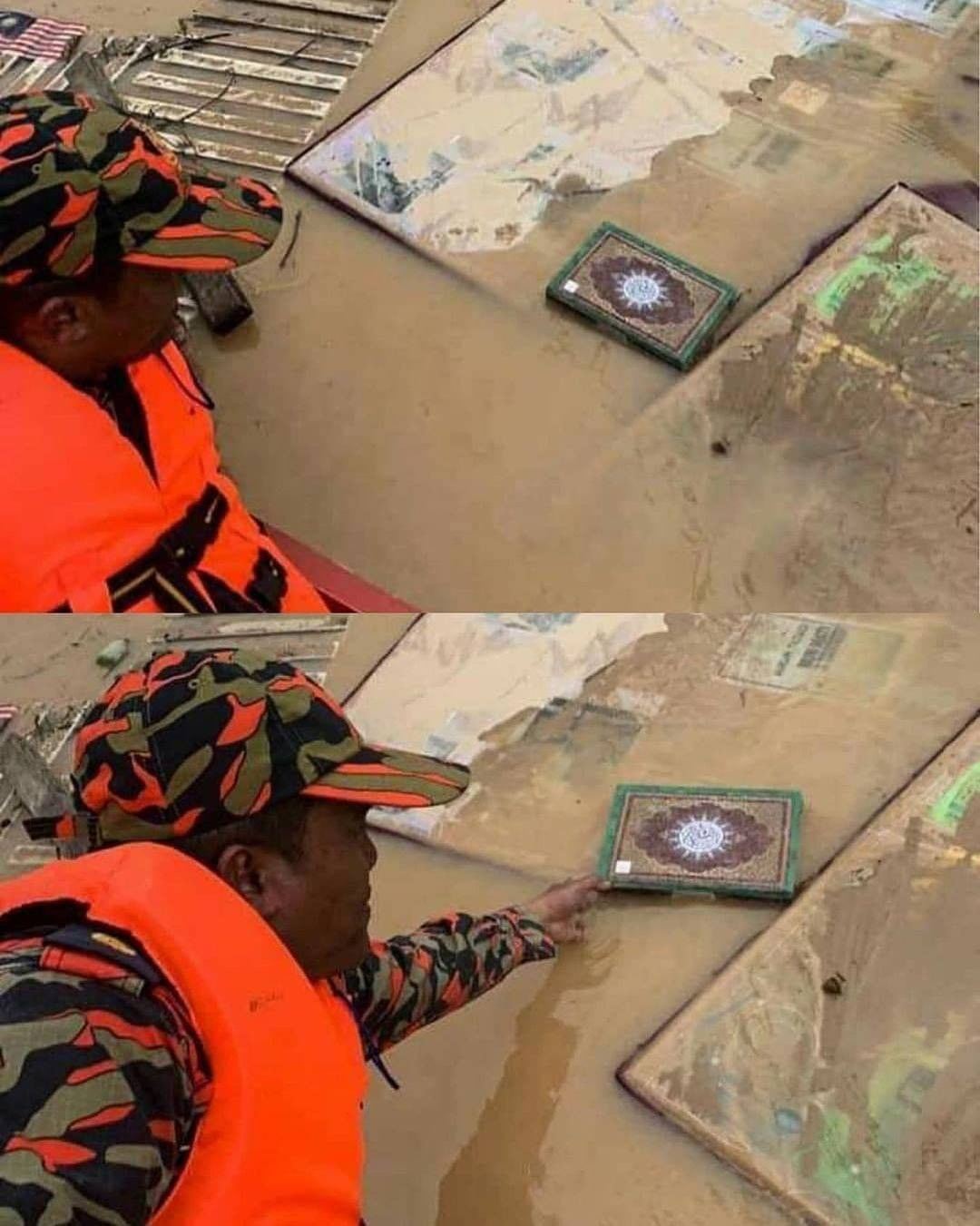 allahuakbar! al-quran terperlihara dalam banjir besar lipis