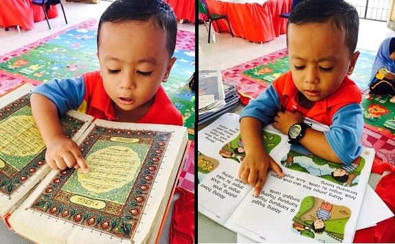adik ini baru 4 tahun tapi dah lancar mengaji al-quran