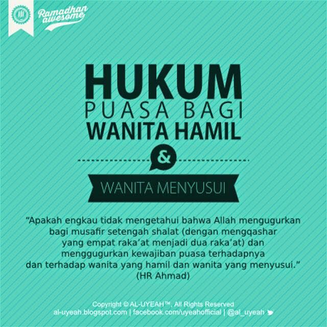 jom ketahui apa hukum puasa bagi wanita hamil.