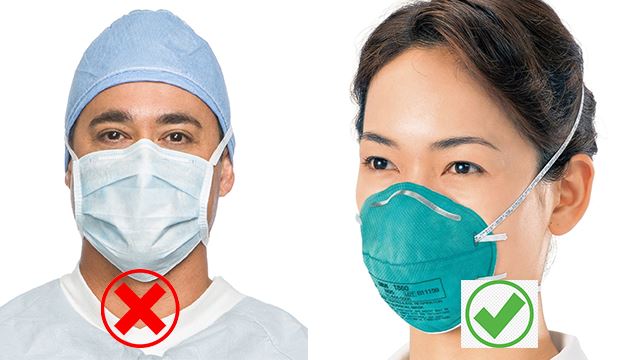 hindari daripada terhidu udara tercemar dengan memakai topeng muka yang betul