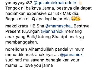 janna nick hadiahkan kereta untuk ibu sempena hari jadi