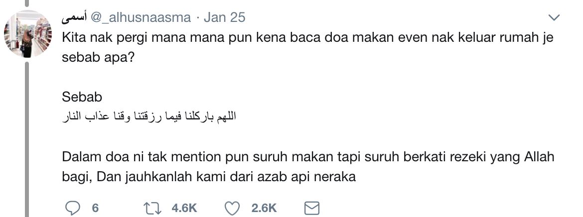 lepas solat tapi baca doa makan?