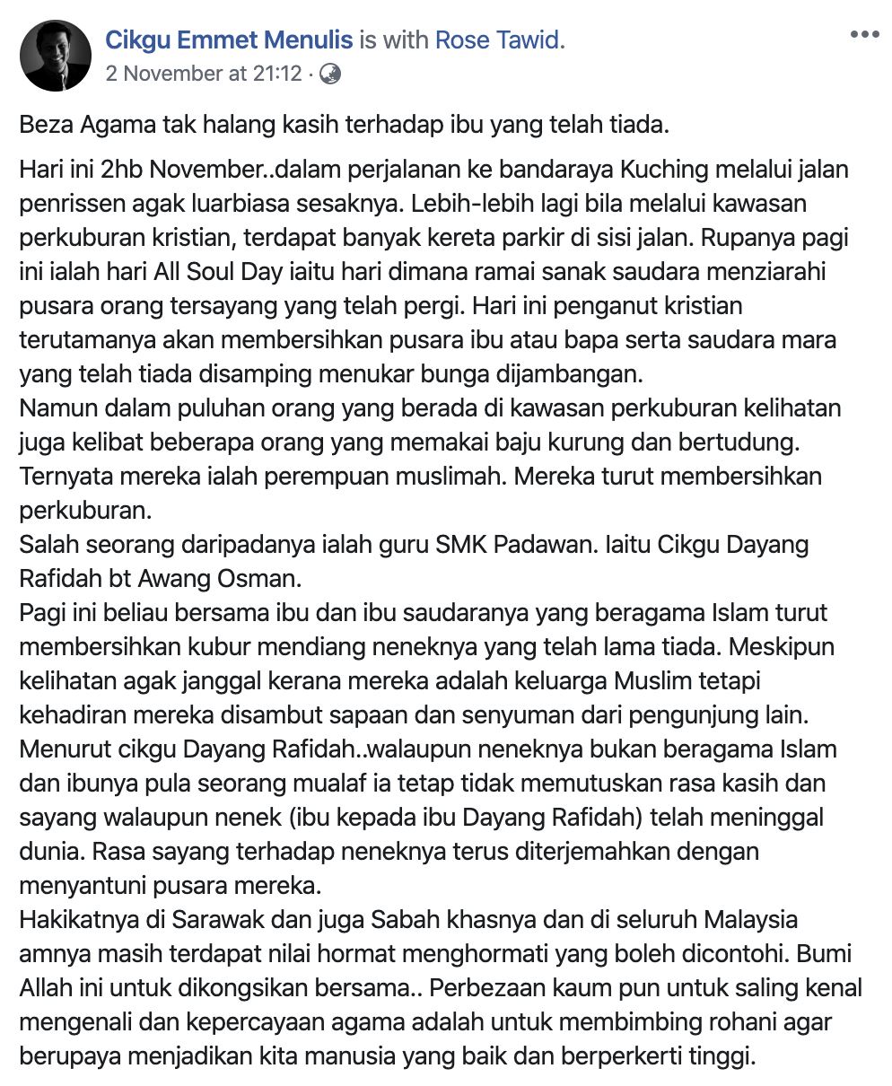 perbezaan agama bukan pemutus kasih kekeluargaan