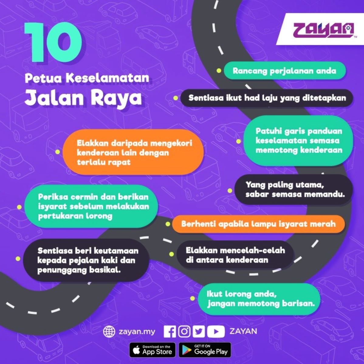 10 petua keselamatan jalan raya 